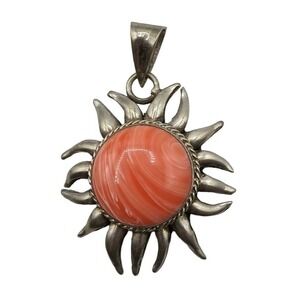 Vintage Silver Spiny Oyster Pendant Mexico 925 Jewelry Sun Star Sunstar Starfish